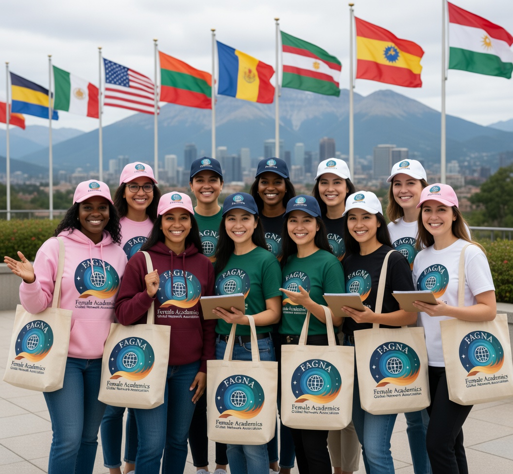 FAGNA® members gathered outdoors with international flags